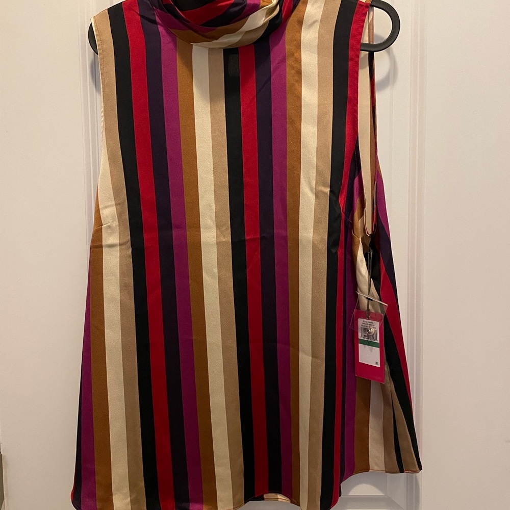 Vince Camuto Black and Red Sleeveless Blouse